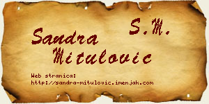 Sandra Mitulović vizit kartica
